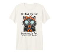 Multiple Sclerosis Awareness Its Fine Everything is Fine Cat Premium T-Shirt