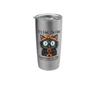 Multiple Sclerosis Awareness Its Fine Everything is Fine Cat Stainless Steel Insulated Tumbler