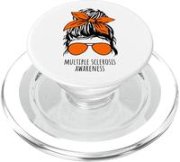 Multiple Sclerosis Awareness MS Messy Hair Bun Design PopSockets PopGrip for MagSafe