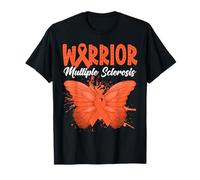 Multiple Sclerosis Awareness Warrior Orange Ribbon Butterfly T-Shirt