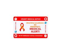 Multiple Sclerosis Medical Alert Card, Emergency ID Card MS Medical Alert Card with Lanyard, Emergency Information Card for Medical Identification Card with Lanyard