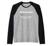 Multiple Sclerosis One Star Review Rating Funny MS Awareness Raglan Baseball Tee