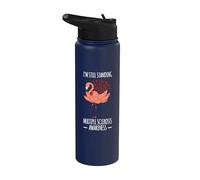 Multiple Sclerosis Survivor MS Awareness Ribbon Patient Stainless Steel Insulated Water Bottle