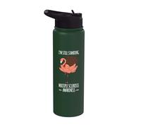 Multiple Sclerosis Survivor MS Awareness Ribbon Patient Stainless Steel Insulated Water Bottle