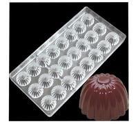 Multiple Shapes Polycarbonate Chocolate Mold,3D Clear Mold DIY Handmade Chocolate PC Mold,Christmas Chocolate Baking Moulds,Candy Jelly Dessert Mold (24 Cells Flower)