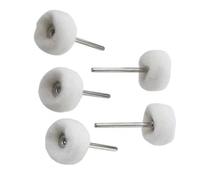 Multiple sizes compressed wool felt polishing wheel set with mandrel suitable for detailed work enthusiasts and jewelers buffing tips