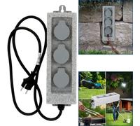 Multiple Socket IP44 3-Way Wall Socket Outdoor Socket Garden Socket