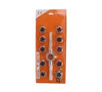 Multiple Specification 11Piece Tap and Die Set, for Clearly and Ease of Use in Various Applications Threading Tool Tap and Die Set