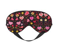Multiple Symbols Print Satin Sleep Mask & Eye Mask | Deep Dream Sleep Masks for Women & Men | Soft Sleeping Eye Mask to Nourish Skin