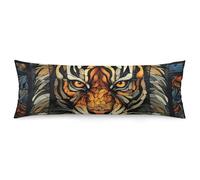 Multiple Tiger Head Pictures Body Pillow Pillowcase 20"x54" Lumbar Throw Pillow Covers with Hidden Zipper Breathable & Cozy Full Long Bodypillow Case Cover for Sleeping Bedroom Couch Sofa Decor