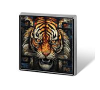 Multiple Tiger Head Pictures Lapel Pin Cute Metal Brooch Pin Fashionable Square Badge for Shirts, Hats, Jackets Unique Fashion Accessories Gift for Men & Women