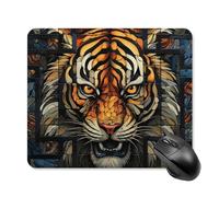 Multiple Tiger Head Pictures Mouse Pad Square Laptop Mouse Mat Cute Computer Mousepad Keyboard Pad Non-Slip Desk Pads for Gaming Office Work Home 25 * 30cm