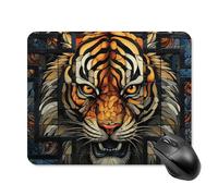 Multiple Tiger Head Pictures Mouse Pad Square Laptop Mouse Mat Cute Computer Mousepad Keyboard Pad Non-Slip Desk Pads for Gaming Office Work Home 20 * 25cm