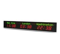 Multiple Time Zones Clock, 3 City Digital World Clock, Calibrated Automatically, 5-Level Brightness Adjustment, Daylight Saving Time Function, For Hotels, Multinational Enterprises