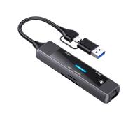 Multiple USB Splitter With Type C And USB3.0 2.0 Port Ethernet Adapter Fast 5Gbps Data Transmission Ethernet