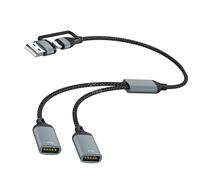Multiple Use USB C To Double USB A Adapter Hubs Connects Keyboards Mice Storage Efficient Power And Data Synchronization
