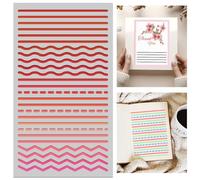 Multiple Useful Line Metal Stencils for Painting Straight Line Stencil Template for DIY Crafts Wavy Line Broken Line Dotted Line for Painting on Wood Wall Scrapbooking Diary Furniture Decor 4''*7''