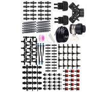 Multiple Zone Garden Irrigation Set 45PSI Polyethylene Tubing 40M Coverage Aerating Component Fit for Vegetable Patches Easy Install No Tool Garden Irrigation Set