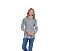 Multiples Women's Turn-Up Cuff Long Sleeve 1-Pocket Button Front Hi-Lo Shirt, Deep Green, 0X