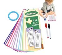 Multiplication and Addition Flash Cards - Double Sided Dry Erase Learning Toy, Educational Math Practice Tool for Teaching 1st to 3rd Grade Students, Classroom Home Study Activity