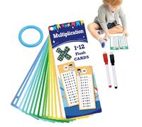 Multiplication Card Multiplication Chart, Multiplication Flash Cards | Multiplication Table Cards | 2 Dry Erase Pens, Interactive Learning Game, Double Sided for Bamb