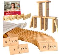 Multiplication Domino Math Game | Wooden Educational Algebra Toy | Learning Times Tables Dominoes for Classroom, Homeschooling 3rd 4th Grade MATHOMINO