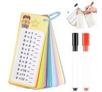 Multiplication Flash Cards 0-12,15PCS Times Table Flash Cards Chart with 2 Dry Erase Markers, 1 Rings Educational Times Table Flashcards for 1st to 3rd Grades Classroom Home