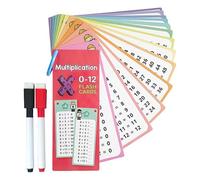 Multiplication Flash Cards, 15 Multiplication and Division Learning Cards and Math Equations Practice Set, Includes Dry Erase Pens, Ideal for Sall