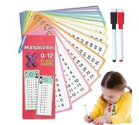 Multiplication Flash Cards - Math Learning Aids, Division and Multiplication Practice with Dry Erase Pens, Educational Tool for Classrooms, Homeschooling, Study, and Math Skill Development