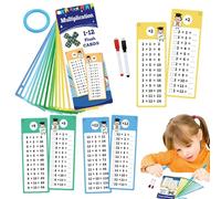 Multiplication Flash Cards, Multiplication Table Flash Cards | Charts Tables Resources for | Double-Sided Toy with 2 Dry Erase Pens for the Learning Phase of E