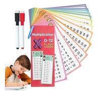 Multiplication Game Cards, Multiplication Flash Cards - 15X Home Learning Assistance Cards | Home Multiplication Learning Aids Cards with Erasable Pens