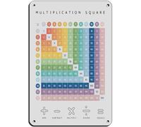 Multiplication Square, Times Table Maths Learning Poster, Educational Print, Montessori Nursery, School Retro Poster Metal Tin Sign Chic Art Iron Painting Bar People 8x12 Inch