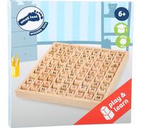 Multiplication Table Made of Wood, Learning Game Calculating Board Multicolour