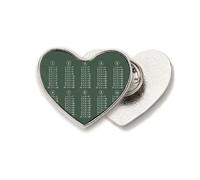 Multiplication Table Math Study Number Heart Metal Pin Brooch Clip Love