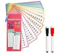 Multiplication Time Tables Flash Cards,0-12 Times Table Math Flash Cards with 2 Dry Erase Pens,Math Practice Cards for 1st to 3rd Grade Multiplication Game and Educational Math