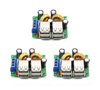 Multiports USB Power Supply Converter 5V 3A High Current Connections for Mobile Devices and LED Strips Vehicle Use