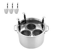 Multipots, Stainless Steel Pasta Pot with Strainer Insert, 3/4/5 Hole Pasta Pot Set with lid, Steamer Pot and Stock Pot for Cooking Noodles, Macaroni, and More in HomeKitchen (A,3 Holes)