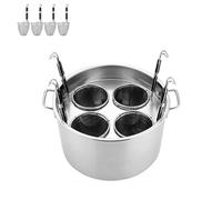 Multipots, Stainless Steel Pasta Pot with Strainer Insert, 3/4/5 Hole Pasta Pot Set with lid, Steamer Pot and Stock Pot for Cooking Noodles, Macaroni, and More in HomeKitchen (A,4 Holes)