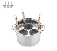Multipots, Stainless Steel Pasta Pot with Strainer Insert, 3/4/5 Hole Pasta Pot Set with lid, Steamer Pot and Stock Pot for Cooking Noodles, Macaroni, and More in HomeKitchen (D,3 Holes)