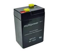 Multipower Mp5-6 Vrla Agm Battery 6V 5Ah 70X106X47mm 4.8mm Blade T...