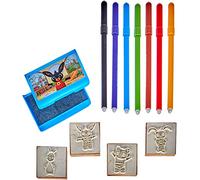 Multiprint Box 4 Stamps for Kids Bing, 100% Made in Italy, Personalized Stamps for Children, in Wood and Natural Rubber, Non-toxic Washable Ink, Gift Idea, art.27987