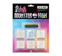 Multiprint Monster High 5 Stamp Set & Felt Tip Pens Kids Craft Stationery