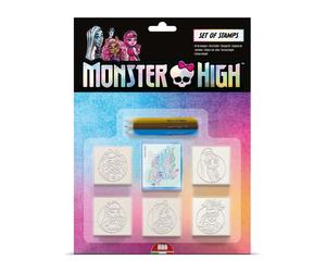 Multiprint Monster High 5 Stamp Set & Felt Tip Pens Kids Craft Stationery