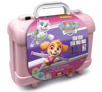 Multiprint Travel Set Paw Patrol Girl, Made in Italy, Coloring Book, with Puzzles and Pencils, Stamps for Children, in Wood and Natural Rubber, Non-toxic Washable Ink, Gift Idea, 42913