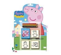 Multiprint Shaped Blister Stamps for Kids Peppa Pig, 100% Made in Italy, Personalized Stamps for Children, in Wood and Natural Rubber, Non-toxic Washable Ink, Gift Idea, art.11875