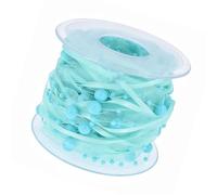 Multipurpose 10m Length White Organza Ribbon with Pearls Detail Accessory for Festival and Artistics Creation 10mm Christmas Decoration