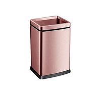 Multipurpose 12l/15l/18l/25 Kitchen Bathroom Toilet Stainless Steel Garbage Cans Home Uncovered Large Living Room Simple Office Waste Paper Basket for Office(Rose-gold-15L)