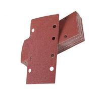 Multipurpose 185x93mm Flocking Sandpaper Sheets 8 Hole Design Abrasives for DIYer Projects Smooth Finishing Polyester Flocking Sandpaper