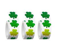 Multipurpose 3.8cm 4-Leaves Grass Sticker 500Pcs / roll Perfect for Branding and 1 Roll / 3 Rolls / 5 Rolls Gifting Box Green Decorative Sealing Sticker