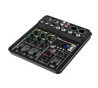 MultiPurpose 4Channel Sound Mixer For Studio Live Streaming With Real Time Metal Construction Portable Mixer